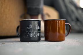 closeup of two mugs